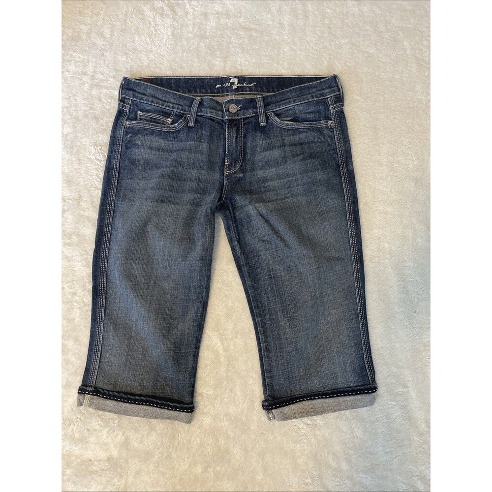 7 For All Mankind Shorts Jeans Denim Size 29 Blue - Picture 2 of 9